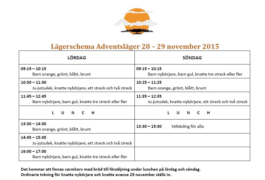 schema adventsläger 2015